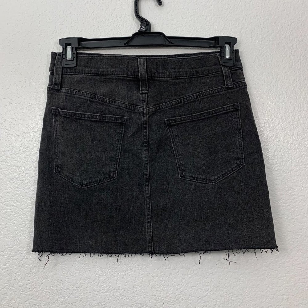 Madewell Size 27 Stretch Denim Straight Mini Skirt Raw Hem - Picture 3 of 9